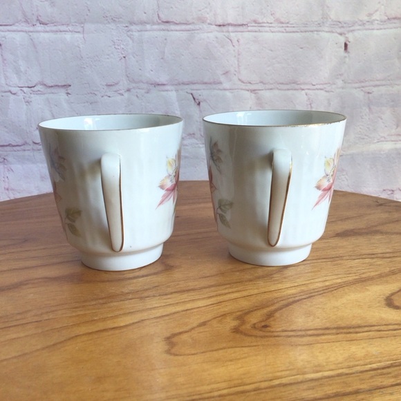 Vintage Scherzer Bavaria Floral Porcelain Mugs - Set of 2 - Picture 4 of 10